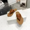 Luksusowe designerskie kobiety Sandały Sandały Flip Flops Cel Marka oryginalna skórzana moda swoboda płaska z pudełkiem i torbą na kurz 35-40