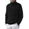 Pulls pour hommes Turtlene Pull à manches longues Jumper Top Hiver Chaud Tricots Pulls Rouge Slim Fit Confortable Tendance Stylishyolq