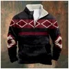 Men's Hoodies Autumn Men Pullover Sweatshirts Zip Up Fleeced Long Sleeve Vintage Aztec Ethnic Tribal Graphics Oversized Tops 2023