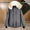 Jaqueta Hbur Down Parkas Goose Down com o mesmo design da Expedição Canadense 08 Wolf Fur Extra Grosso Masculino e Feminino Comprimento Médio 4660 m