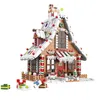 Christmas Toy Supplies Winter Village Christmas Scene Christmas Gingerbread House Building Blocks Model Action For Children Model Toys Gift 231129