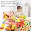 Kitchens Play Food Children s supermarket shopping cart baby trolley toy fruit cut happy home simulation kitchen boy girl birthday gift 231201