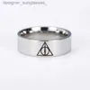 Band Rings Tren Silver Color Movie Deathly Hallows Stainless Steel Rings Geometric Circle Triangle Ring for Men Women JewelryL231201
