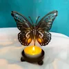 Candle Holders Wrought Iron Butterfly Holder Decorative Festival Wedding Party Drop