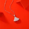 S925 Sterling Silver D Couleur Dream Robe Secteur Pendentif Collier élégant pour les femmes Saint Valentin Cadeau Femme Fille 231130