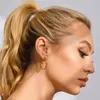 Boucles d'oreilles créoles CARLIDANA pour femmes, plaqué or 18 carats, bijoux en acier inoxydable lisse, vente en gros, Style Simple pour femmes