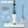 MOPS Daris Spray Flat Mop med återanvändbara mikrofibrarunderlag 360 ° Rotation Golvrengöring 500 ml Big Capacity Square Triangle Bottle 231130