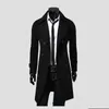 Trench Coats Men's Men's Slim Fit Double Breasted Trench Coat Laine mélange longue veste de mode décontractée 231130