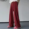 Herenbroeken INCERUN Koreaanse stijl Heren Pantalons Mode Hoge taille Gestreepte lange broek Casual streetwear Mannelijke rechte broek S-5XL 231130