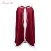 Xianyi – châle Long en velours rouge pour nouvel an, cape de reine de noël, cape à capuche, Costume de spectacle sur scène S20
