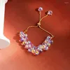 Strand Colorful Crystal Bracelet Fashion Shiny Stone Beads Elasticity Rope Bracelets For Women Jewelry Gift