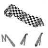 Noeuds papillon cravates d'échecs hommes femmes maigre polyester 8 cm cou d'échiquier noir et blanc pour hommes accessoires cravate fête de mariage