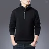 Herrtröjor 2024 Winter Zip Up Warm Sweatshirts Svartgrå bomull Casual Thicken Fleece Thermal Hoodie Pullover Tops 5xl