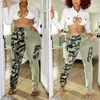 Damesjeans CUTENOVA Panelen Camouflage Patchwork Broek Dames Casual hipster hoge taille met twee zakken Slanke broek Vrouwelijke streetwear 231201