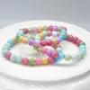 Strand 3 kawałki/zestaw kolorowe cukierki z koralikami kryształowymi szklanymi jadeczkami bransoletki na prezenty urodzinowe dziewcząt