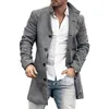 남자 트렌치 코트 간단한 남자 재킷 긴 소매 all match male coldproof pockets