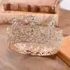 Forseven Full Circle Rhinestones Tiaras Królowa Księżniczka Pageant Crown de Noiva Wedding Hair Akcesoria H0827225N