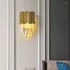 Wall Lamp Modern Crystal Pendant Lamps Interior Decoration Entrance Hall Living Room Bedside Luxury Golden Luster Home Led