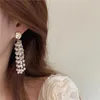 Kolczyki Dangle Vintage naśladowane perły biżuteria z mąki Pearl Tassels Wykwintny urok biżuterii dla kobiet Delikatne modne kolczyki romantyczne eleganckie eleganckie