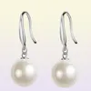 Mode femmes perle ensemble de bijoux 925 boîte en argent chaîne ajustement 10MM 12MM lisse perle boule perle pendentif collier boucles d'oreilles ensemble de bijoux 101185729