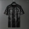 T-shirts pour hommes YUDX Tendance haut de gamme Bronzage Impression T-shirt Col rond 2023 Été Décor personnalisé Hauts à manches courtes