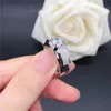 Bröllopsringar Vintage Solid 18K White Gold Men Test Natural 1Ct Engagement för uttalande Gift Make Big Size 231130