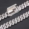 15mm oder 18mm Feiner Hip Hop Schmuck Baguette Diamant Herren Halskette Kupfer Moissanit Luxus Kubanische Gliederkette