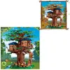 Julleksak leveranser varumärke MOC Tree House The Time Room Building Blocks Bricks Creative Cities Street View Toys for Kids Christmas Gifts 231129