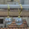 Dangle Earrings Huge Charming Pair OF 11-10mm South Sea Gray Pearl Earring14k/20