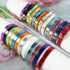 Bangle Through Slide Charms Letters Alphabet 50 Bracelet Wristband 8mm Width 21cm Length Pearlite Layer DIY Jewelry For Women Kids Gift