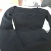여자 스웨어 디트 가을 가을 섹시한 세련된 sqaure 칼라 전체 슬리브 뜨개질 풀버 섹시한 슬림 티셔츠 여성 탑 17a1815h03s 231130