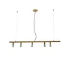 Pendant Lamps Nordic Brass One-word Lights Modern Copper Living Room Dining Table Hanging Art Long Rod Bar Restaurant Fixtures