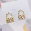 Stud Exquisite 14k Real Gold Small Handbag Women Earring Zircon Charm Earrings Wedding Jewelry Bijoux för Bridal Gift231s