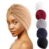 Nieuwe Vrouwen Stretch Cross Twist Tulband Hoed India Hoofddoek Slaap Nachtmuts Beanie Motorkap Haaruitval Chemo Caps Islamitische Wrap caps