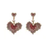 S925 personnalité coloré strass boucles d'oreilles mignon mode amour filles Eardrop exagéré boîte de nuit dames Stud pour Party4863621