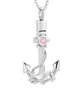 Anchor Urn Necklace for Ashes Polished Nautical Anchor Pendant Stainless Steel Fine Cremation Jewelry for Ashes for Men Women with4419405