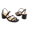 Sandalen Zapatos De Mujer 2023 Gladiator Met Vierkante Kop Dikke Hoge Hak Kinderkleding Schoenen Voor Vrouwen Plus Size 28-52 259