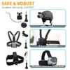 Andra kameraprodukter Sport Video Accessories Action Kit Chest Strap Head Selfie Stick Holder Set för GoPro Insta360 DJI Osmo L231130