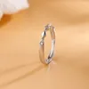 Cluster Rings European S925 Sterling Silver CZ Simple Geometry Couple Finger Ring For Women Men Birthday Party Wedding Gift Jewelry