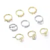 Nose Rings Studs 20pcs/box Round Flower Shape Color CZ Nose Ring Stud for Women White Crystal Hoop Nose Piercing Bendable Curved 231201