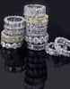 Vecalon 18 Styles Eternity Obiecing Ring Diamonds CZ 925 SREBRING SREBRNY OŚWIADCZENIE PIERANOWE FOR MĘŻCZYZNIE MĘŻCZYZN BINEGRY Prezent 8824472