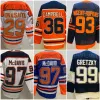 CUSTOM CUSTOM Man Ice Hockey Reverse Rétro 97 Connor McDavid Jersey 99 Wayne Gretzky 29 Leon Draisaitl 93 Ryan Nugent-Hopkins Blank Stitch G