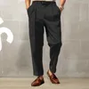Costumes pour hommes 1pc hommes pantalons tissu respirant coupe ample jambe large formel style d'affaires costume pantalon pour les déplacements au bureau