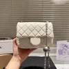 17/20 cm Designer Mini Classic Flap Bag Silver Ball Metal Sprzęt Jambsin Lokat Połączony Diamentowy Matelasse Łańcuch Cross Body Rameer torebka luksusowa torebka luksusowa