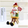 Fyllda plyschdjur Happy Christmas Doll Ornament Dolls Ornament Santa Claus Snowman Deer Nyårs atmosfärens dekoration gåvor 32 cm d dhvek