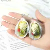 Keychains Lanyards Food Keychain Seafood Oyster Pendant Car Key Accessories Backpack Charm Restaurant Client Gift Chef Cook Keyring R231201