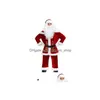 Juldekorationer Veet Men/Women Santa Claus Costume Par Par Party For Xmas Wholesale Drop Delivery Home Garden Festive Suppl Dhvta