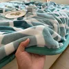 Filt tjockt thow filt geometisk stil reaktiv tryckt flanell fleece för sängar enkakande plysch plädar soffa rutig säng 231130