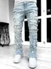 Jeans da uomo Moda Scava fuori Jeans strappati da uomo Streetwear Y2K Stile Patchwork Design Pantaloni in denim dritti per uomo Pantaloni Jean Hip Hop 231130
