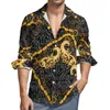 Men's Casual Shirts Golden Chain Men Links Print Shirt Long Sleeve Retro Y2K Blouses Autumn Graphic Clothing Big Size 3XL 4XL